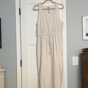 CALIA by Carrie Underwood Sleeveless Beige Midi Dress